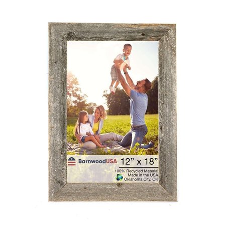 BARNWOODUSA Rustic Farmhouse Reclaimed 12x18 Picture Frame (Nat. Weathered Gray) 855490008070